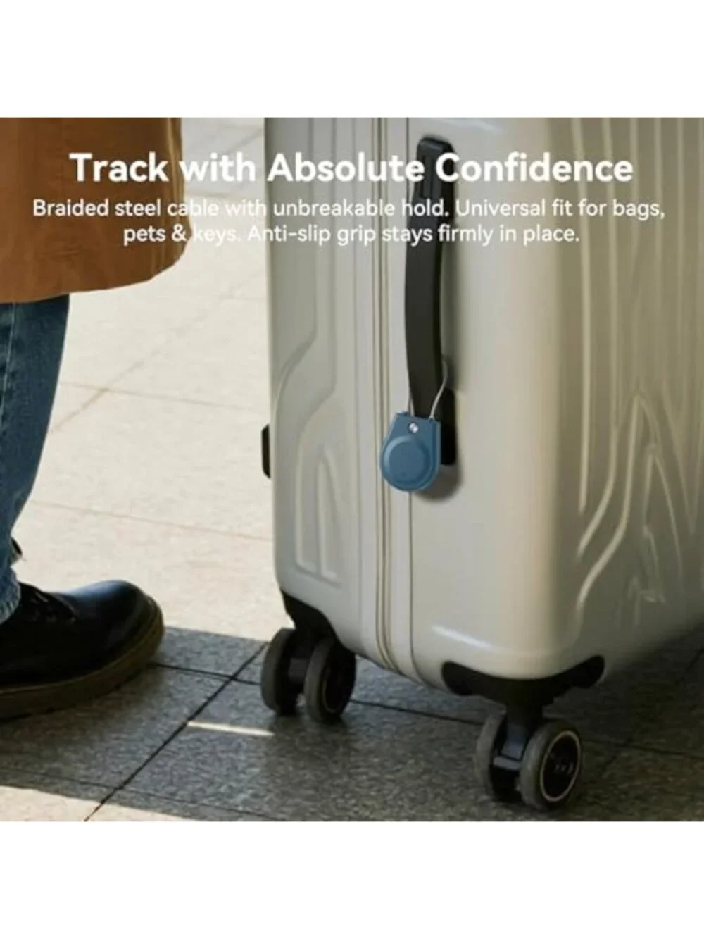 Waterproof AirTag Holder Case with Wire Cable for Luggage & Keychain - 4 Pack